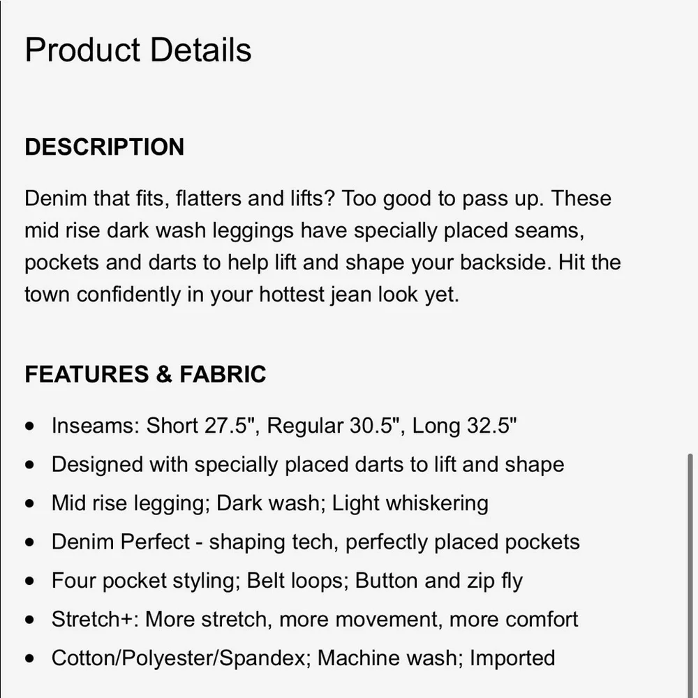 Express Denim Perfect Lift Mid Rise Legging - Picture 4 of 8